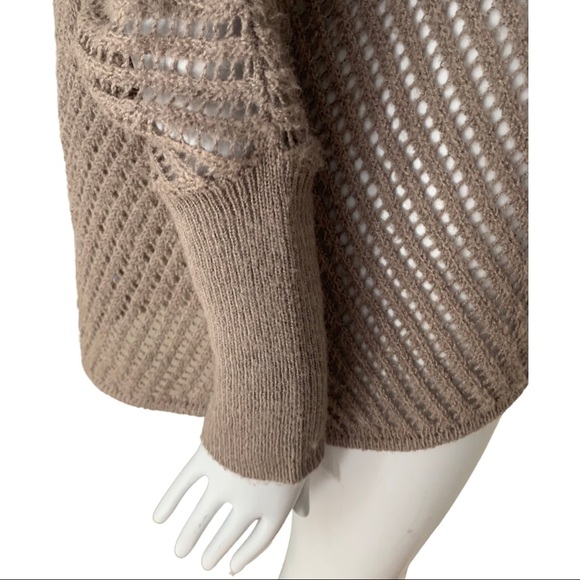 TROUVE Nordstrom Boyfriend Cardigan Sweater Open Weave Mauve Loose Fit Knit - Picture 7 of 15